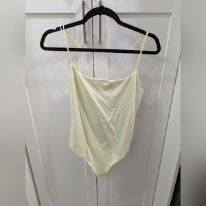 Babaton crisscross spaghetti strap bodysuit